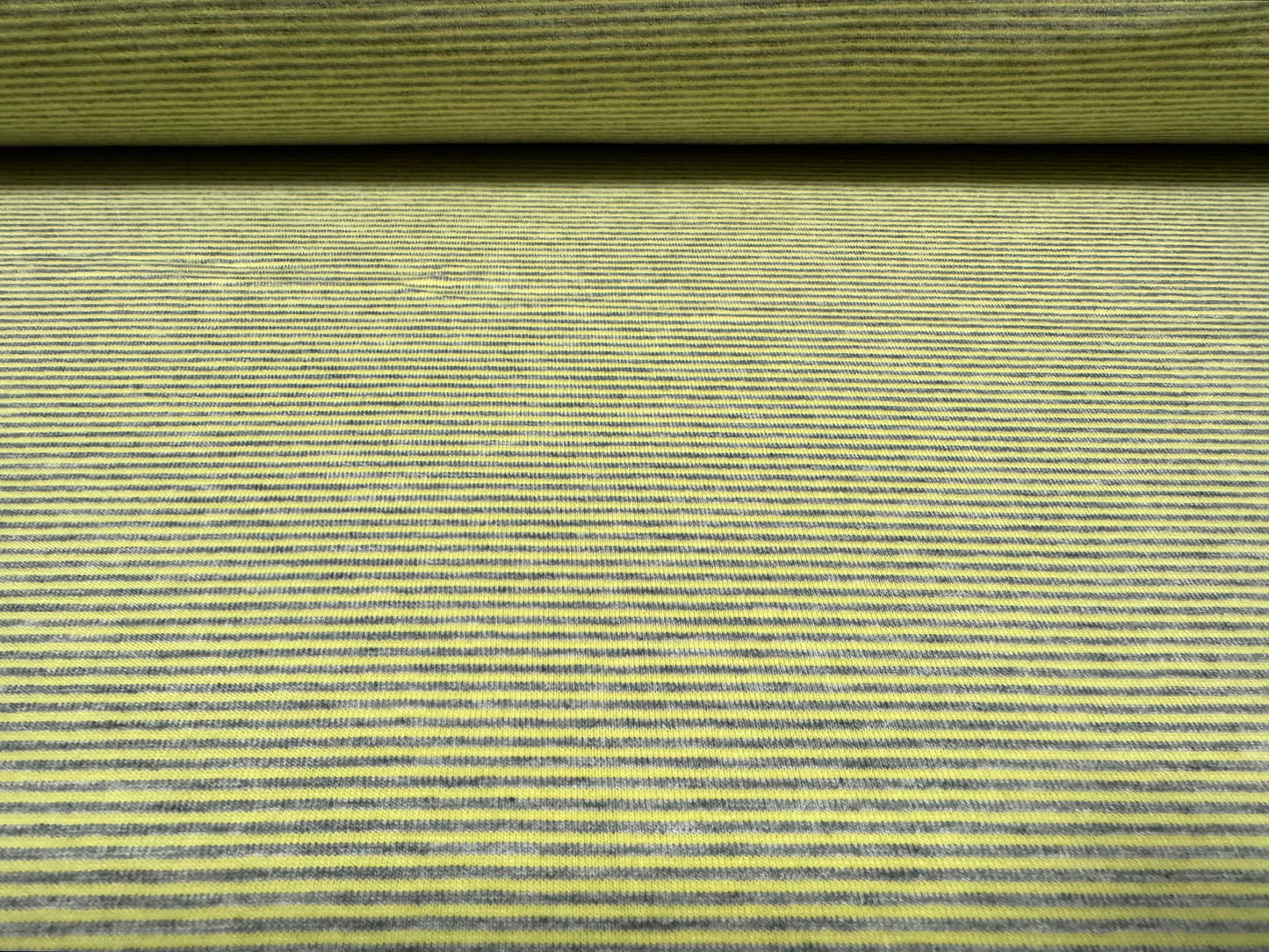 Viscose spandex stretch single jersey fabric, per metre - pinstripe - gooseberry green