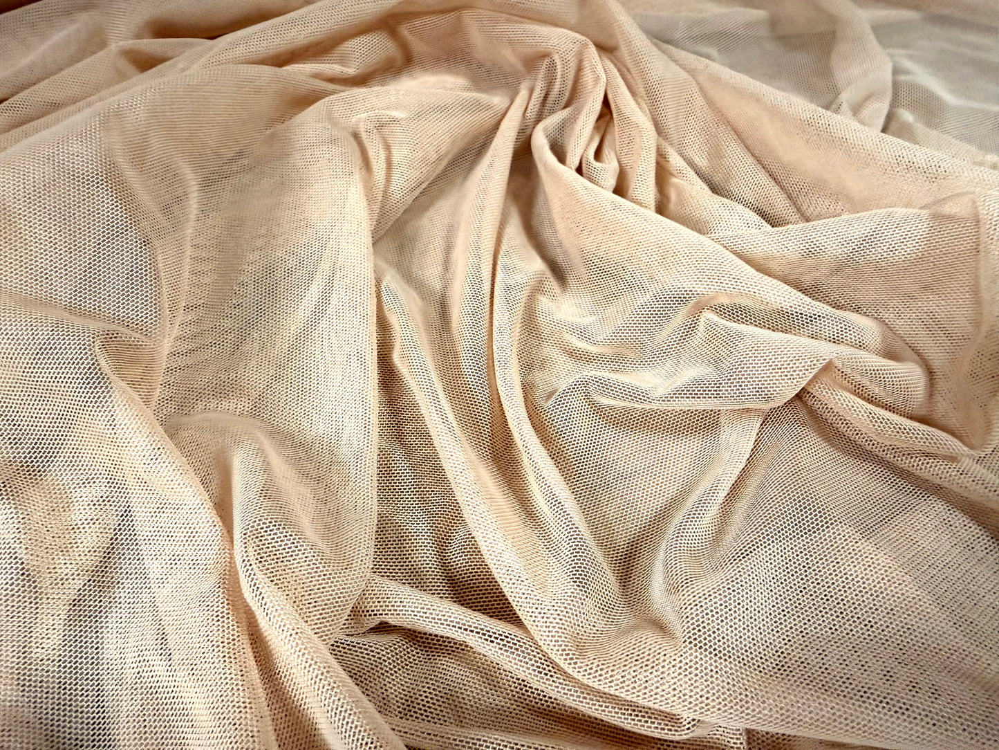 Power mesh net stretch spandex fabric, per metre - plain - caucasian skin tone