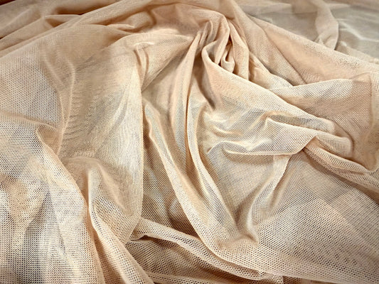 Power mesh net stretch spandex fabric, per metre - plain - caucasian skin tone