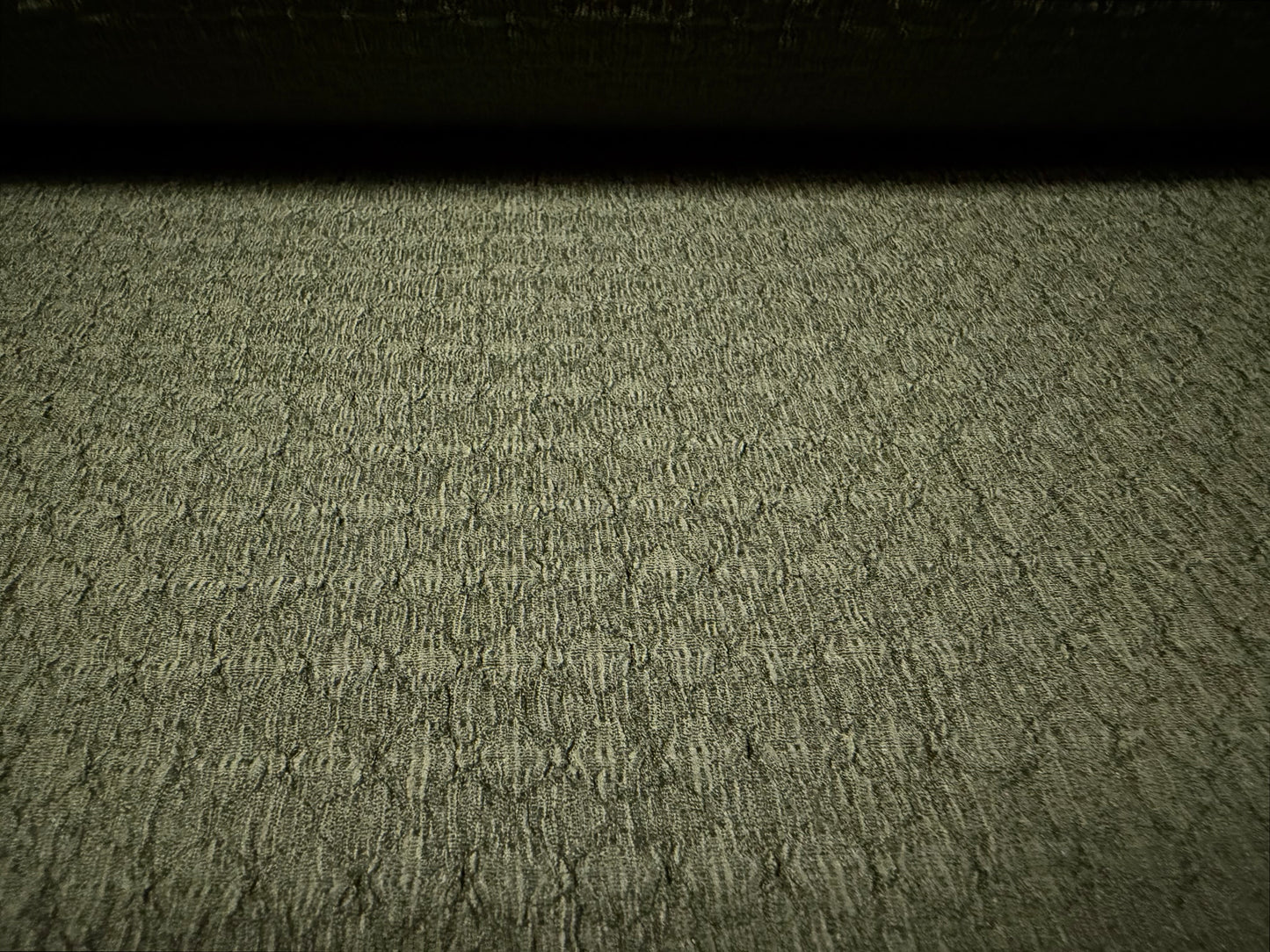 Blister jacquard stretch woven fabric, per metre - solid - khaki