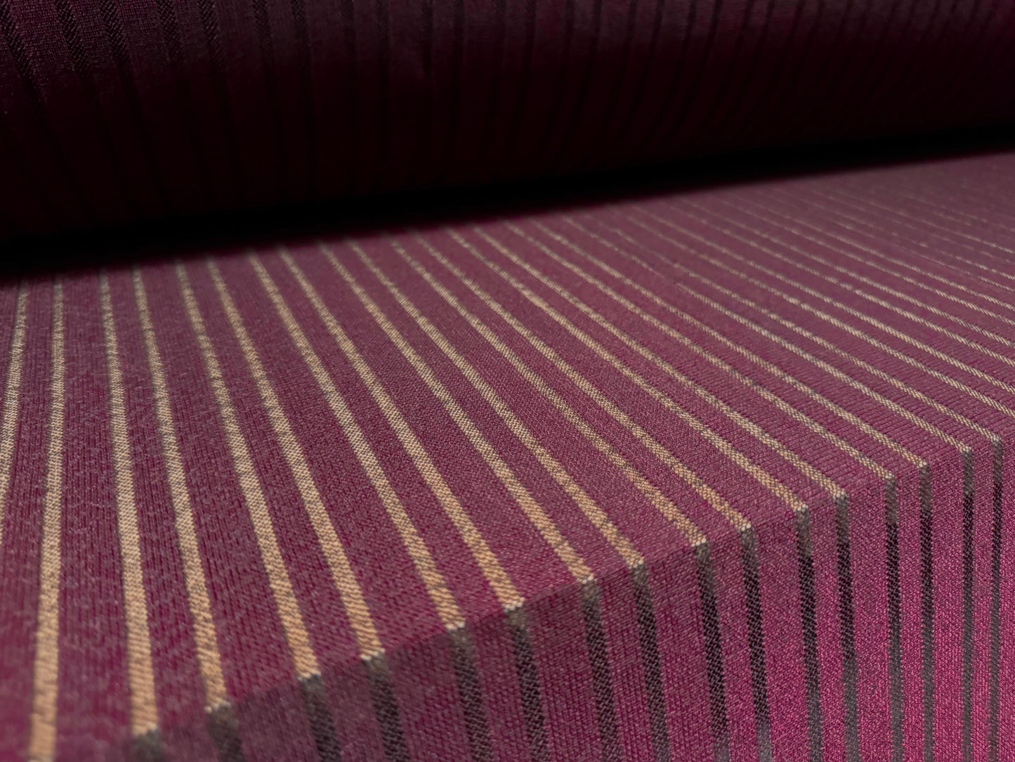 Burnout stripe stretch jersey fabric, per metre - plum