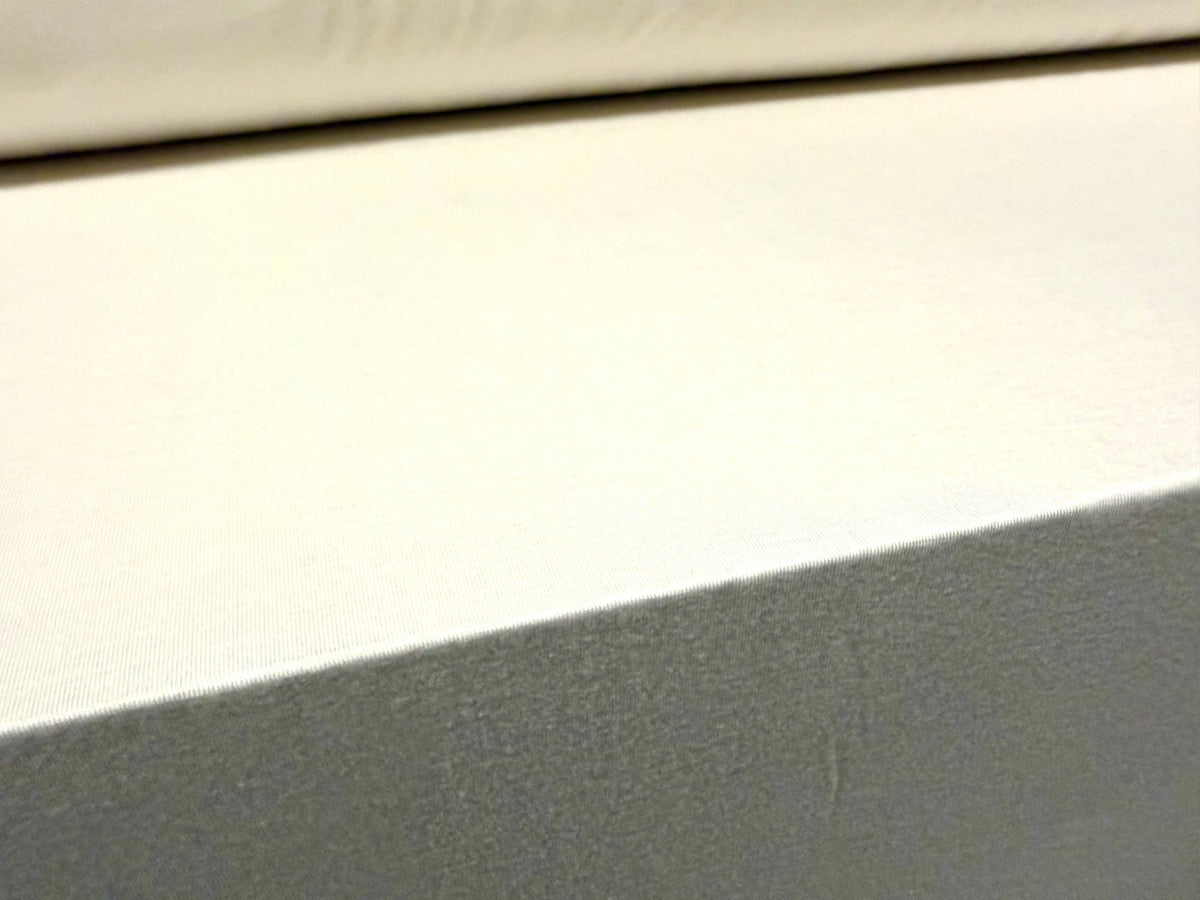 Viscose spandex stretch single jersey fabric, per metre - plain - light cream