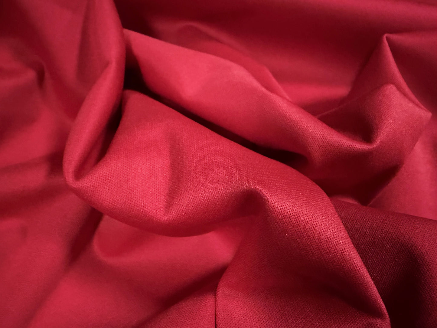 Bonded scuba crepe heavyweight dual face jersey fabric, per metre - plain - red