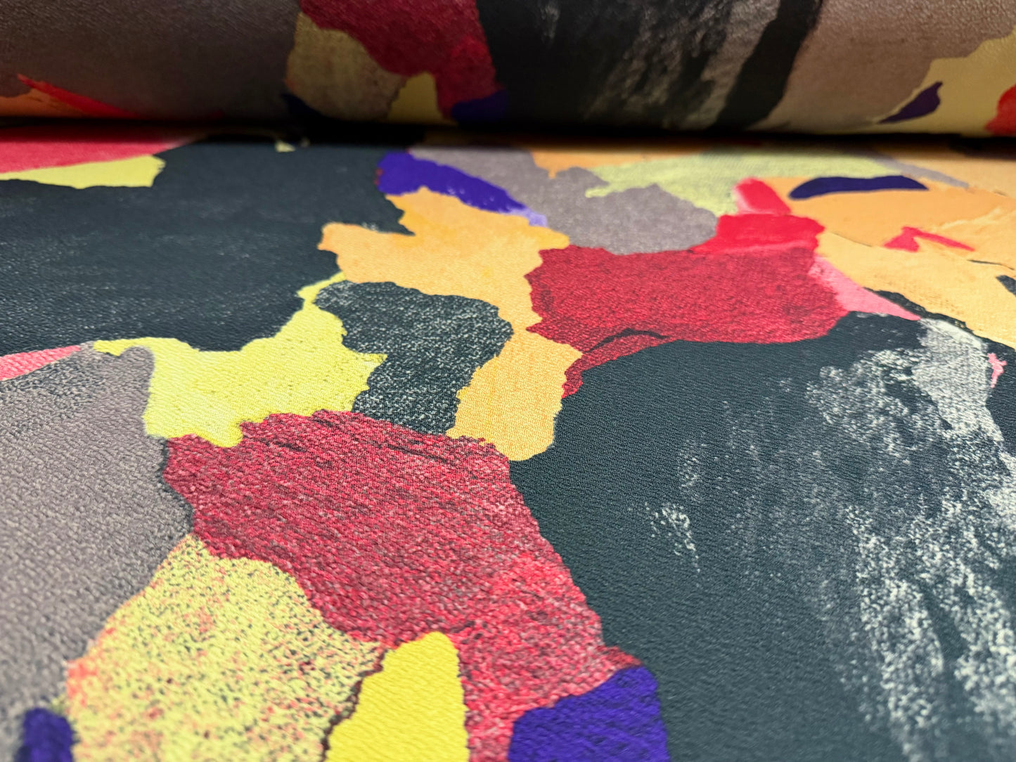 ‘Liverpool’ textured scuba stretch spandex jersey fabric, per metre - abstract print - multicolour