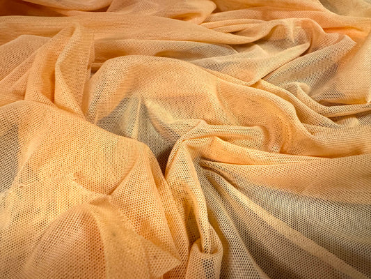 Power mesh net stretch spandex fabric, per metre - plain - peach