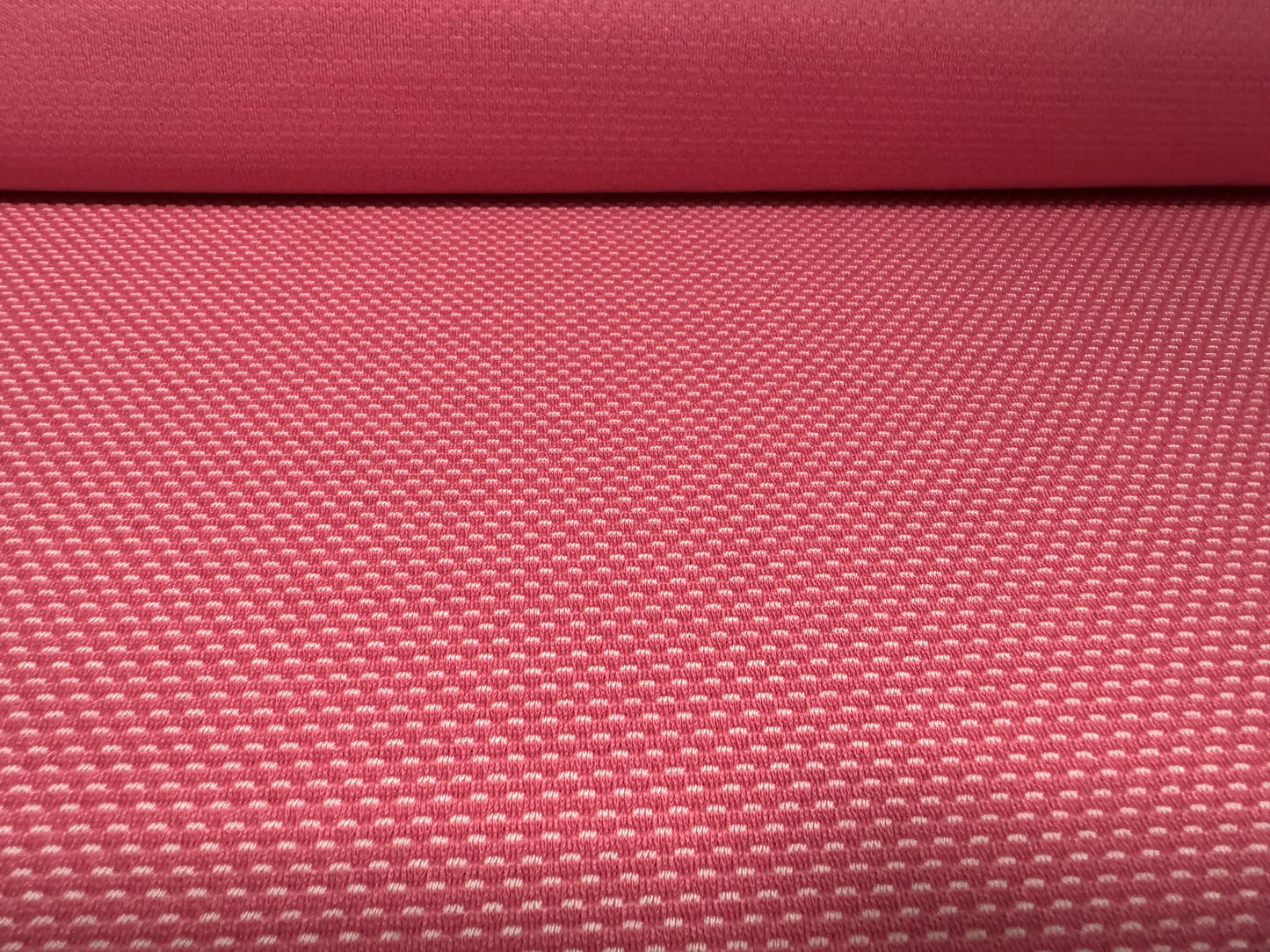 Double jersey knit stretch spandex fabric, per metre - dobby jacquard - pink