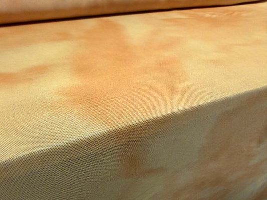 Power mesh net stretch spandex fabric, per metre - smudge print - gold & yellow