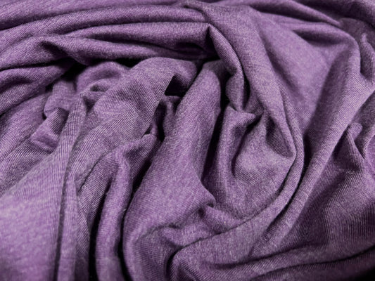 Viscose spandex stretch single jersey fabric, per metre - plain - heather