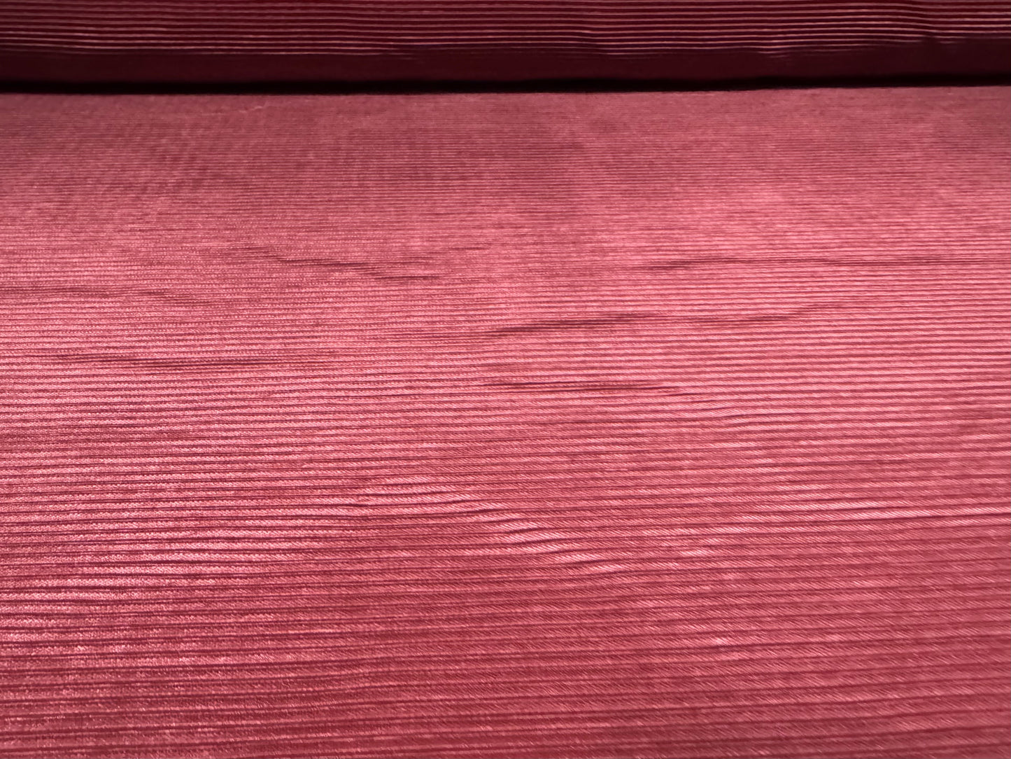 Fine Plissé pleated stretch satin dress fabric, per metre - plain - raspberry pink