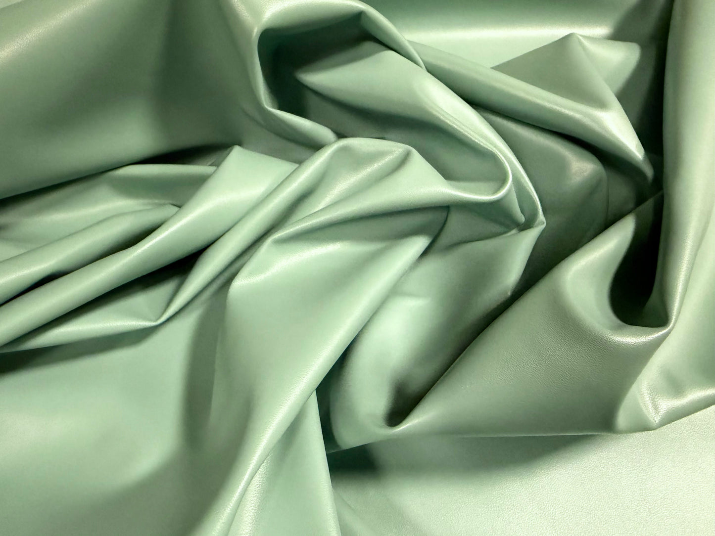 Faux leather pvc coated fabric, per metre - plain - duck egg