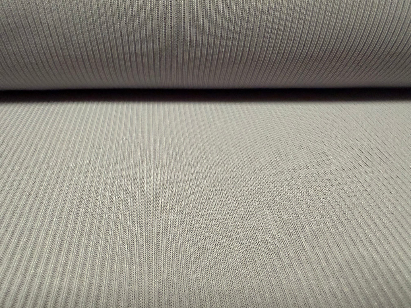 Soft handle ribbed jersey knit fabric, per metre - plain - light grey