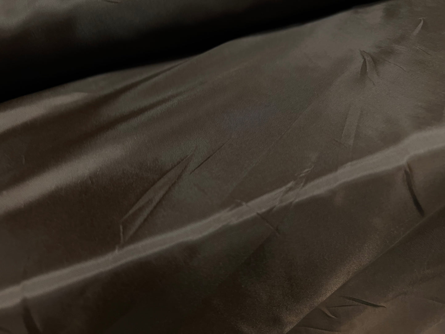 Woven polyester suit jacket trouser lining fabric, per metre - dark brown