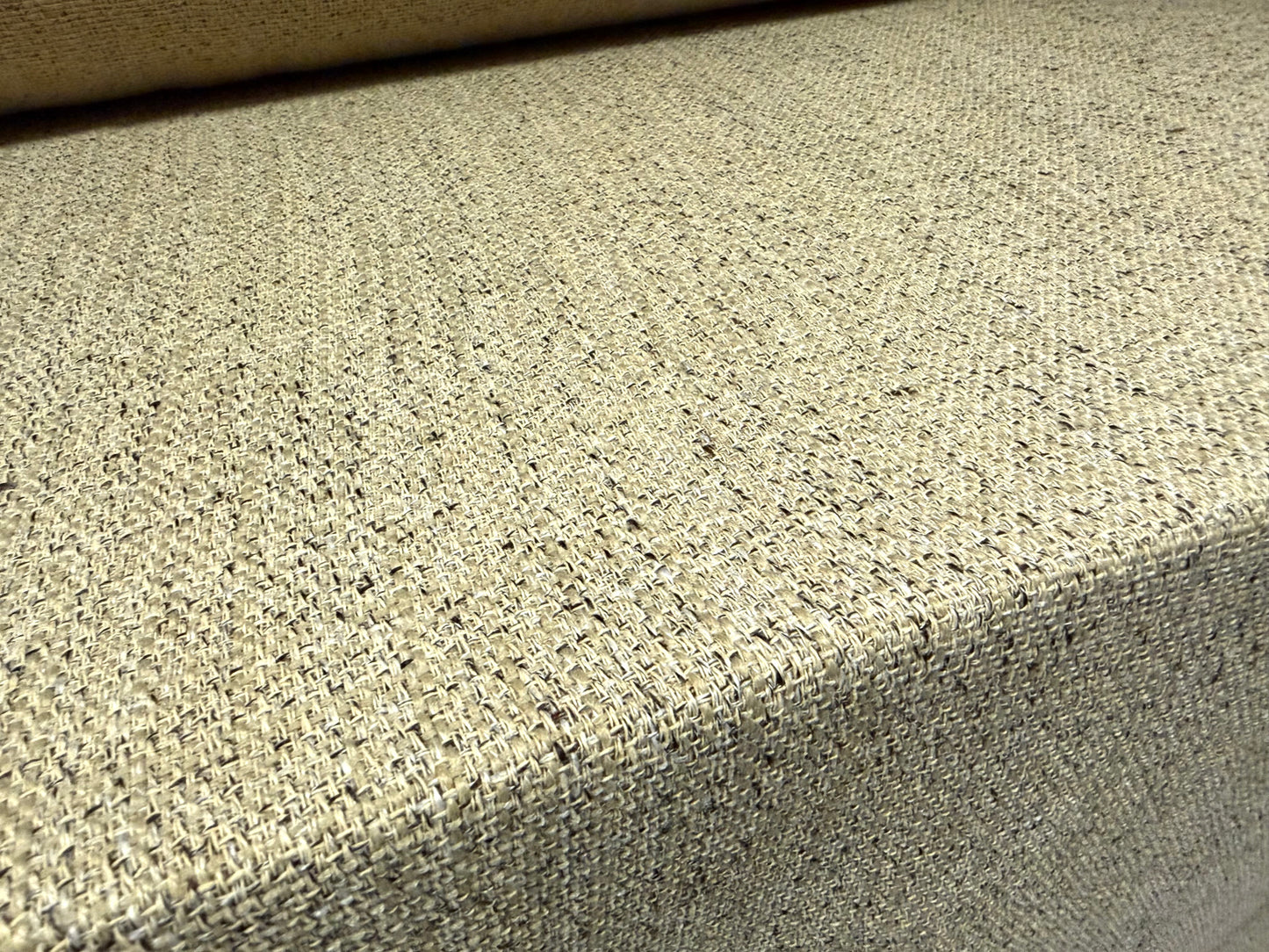 Wool basketweave fabric, per metre - plain - mottled stone