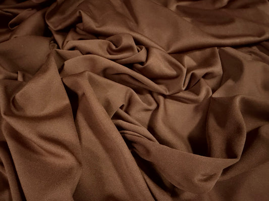 Single jersey fashion fabric, per metre - plain - chocolate brown