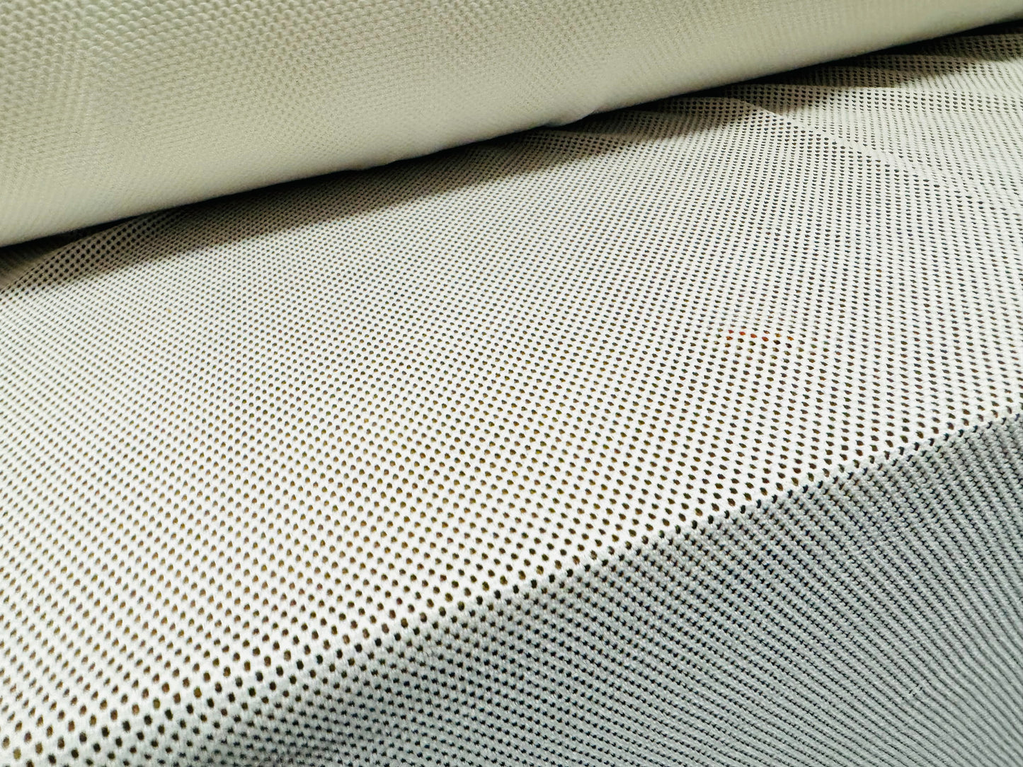 Stretch fine fishnet mesh net jersey fabric, per metre - plain - white