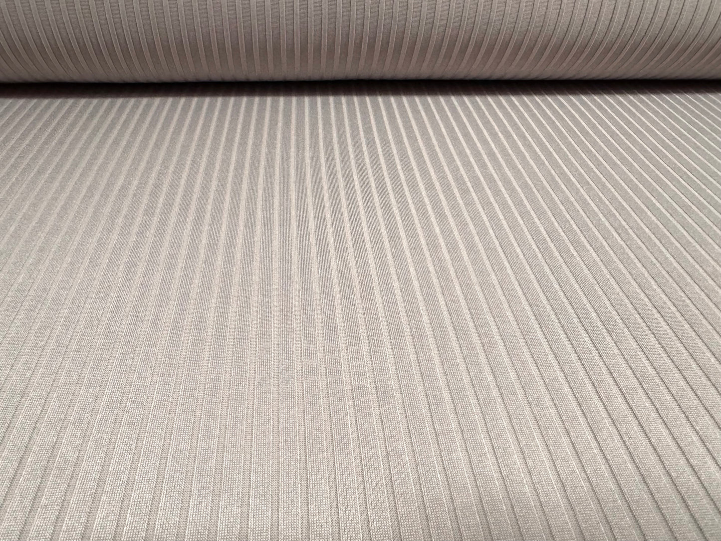 Stretch spandex rib jersey fabric, per metre - plain - grey with a hint of lilac