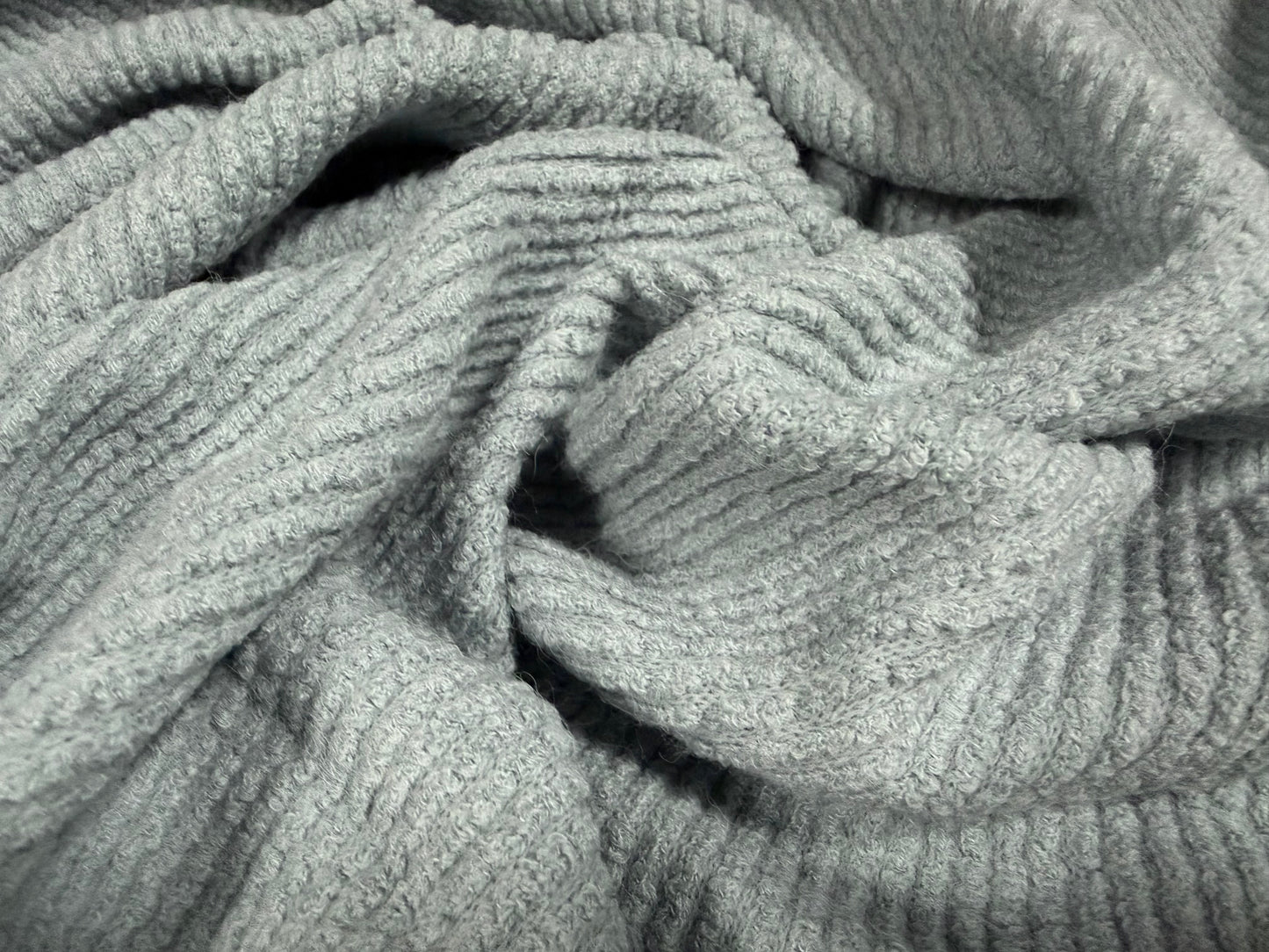 Heavyweight supersoft knitwear rib jersey fabric, per metre - solid - light blue