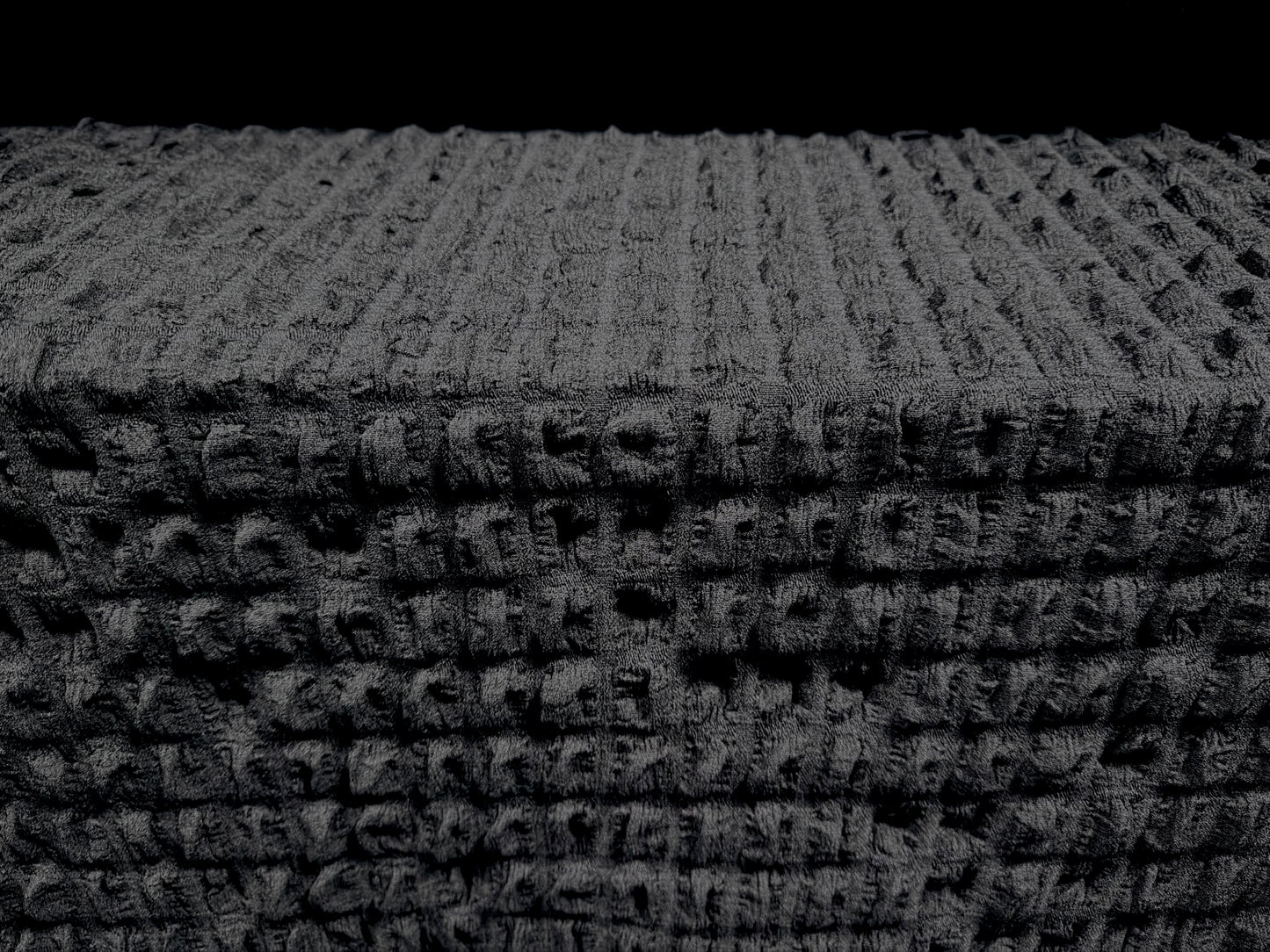 Stretch popcorn bubble jacquard fabric, per metre - jet black
