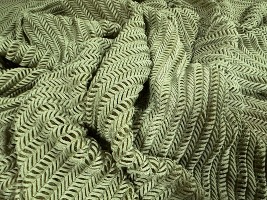 Soft stretch herringbone knit jersey dress fabric, per metre - sage green