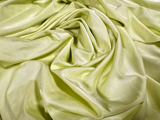 Disco shimmer stretch spandex jersey fabric, per metre - plain - pale green