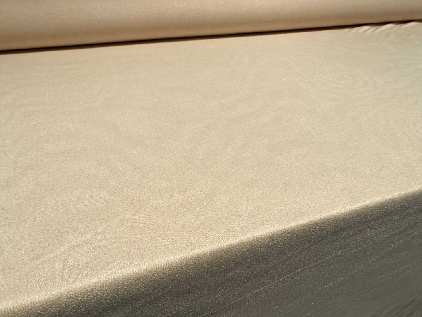 Faux suede stretch spandex jersey fabric, per metre - plain - pearl