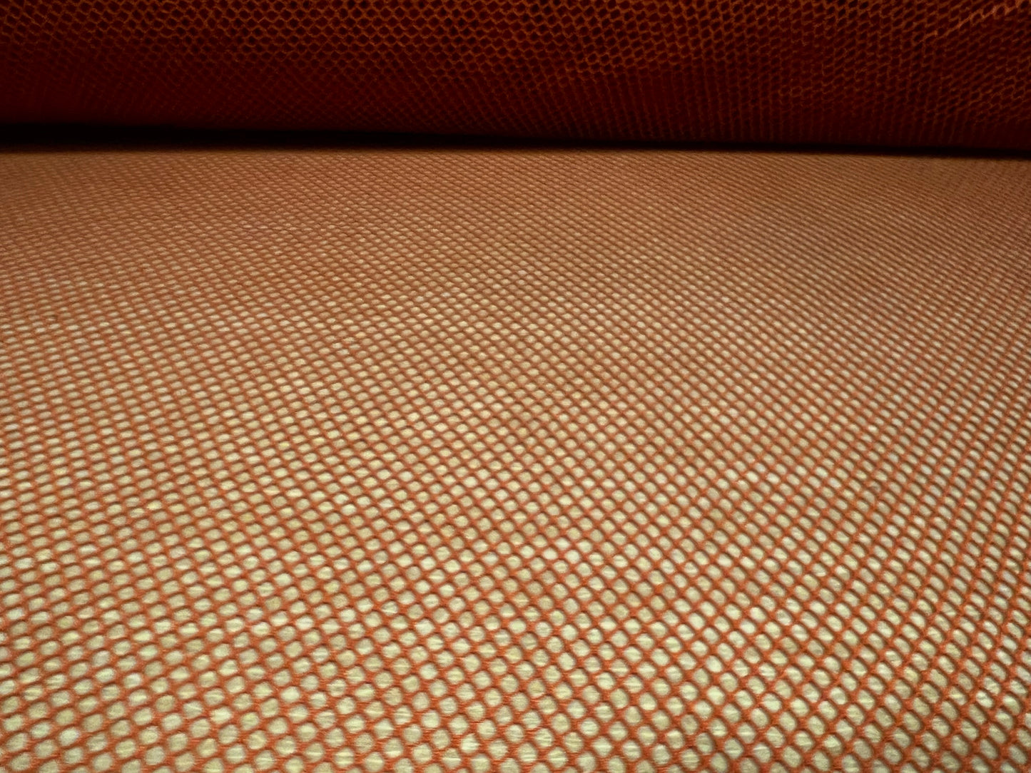 Stretch fishnet mesh jersey fabric, per metre - plain - rust