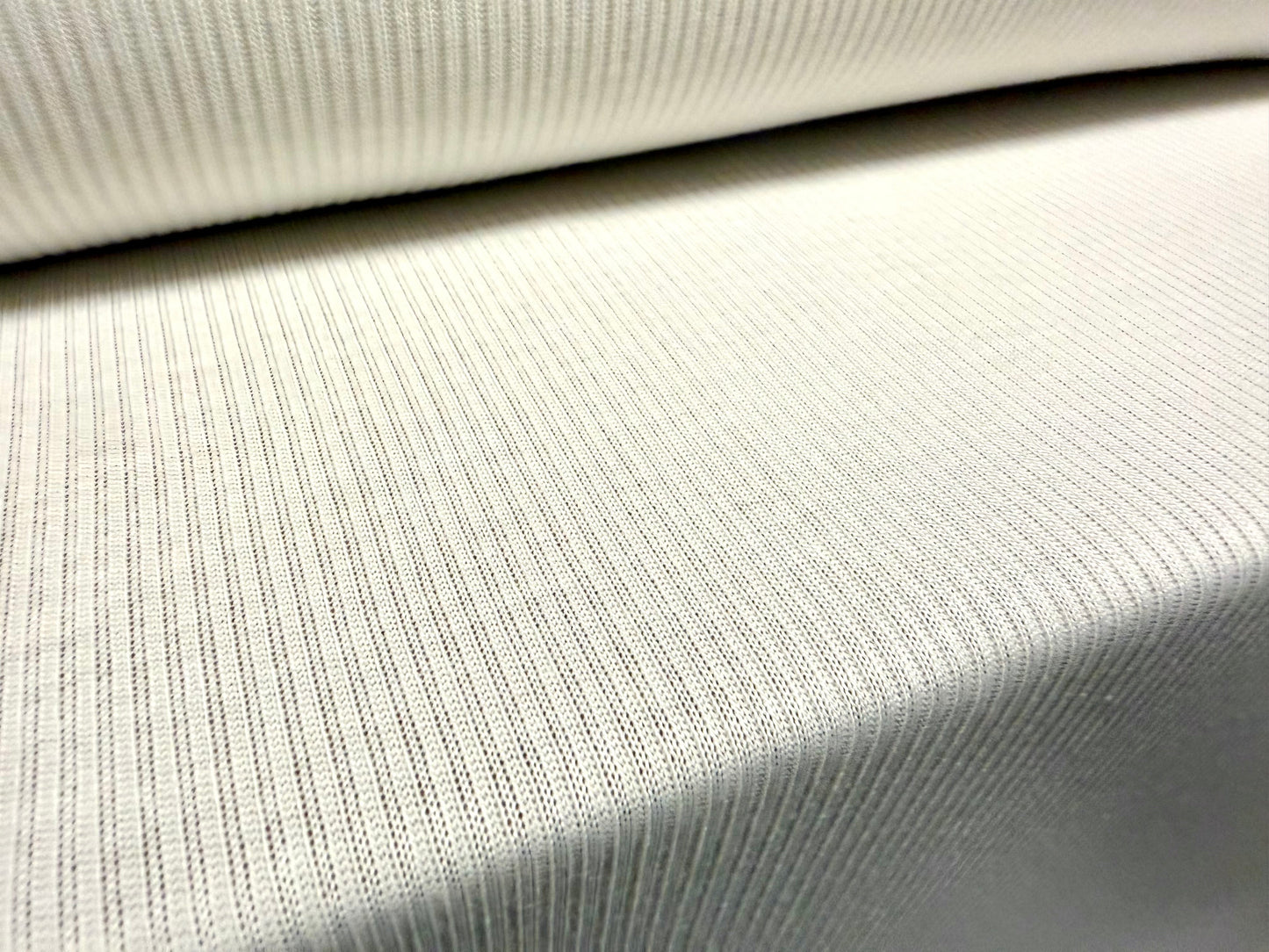 Soft handle ribbed jersey knit fabric, per metre - plain - ivory