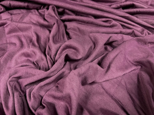 Viscose single jersey fashion fabric, per metre - plain - grape