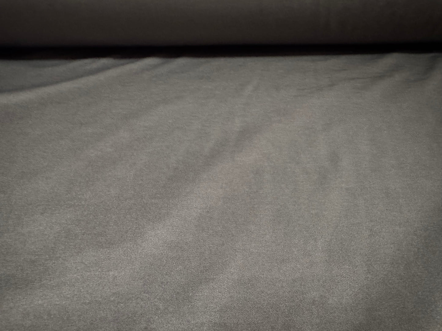 Soft sateen woven dress fabric with spandex, per metre - plain - steel grey
