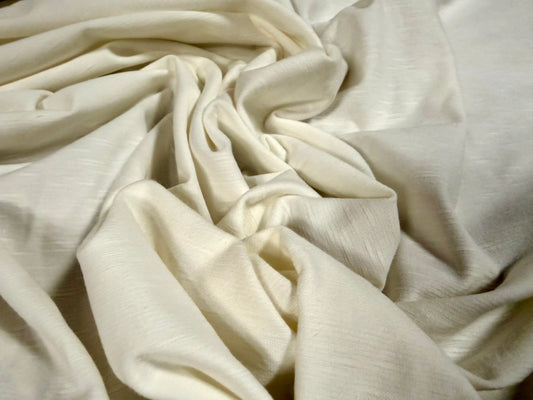Viscose spandex stretch slub single jersey fabric, per metre - plain - ivory