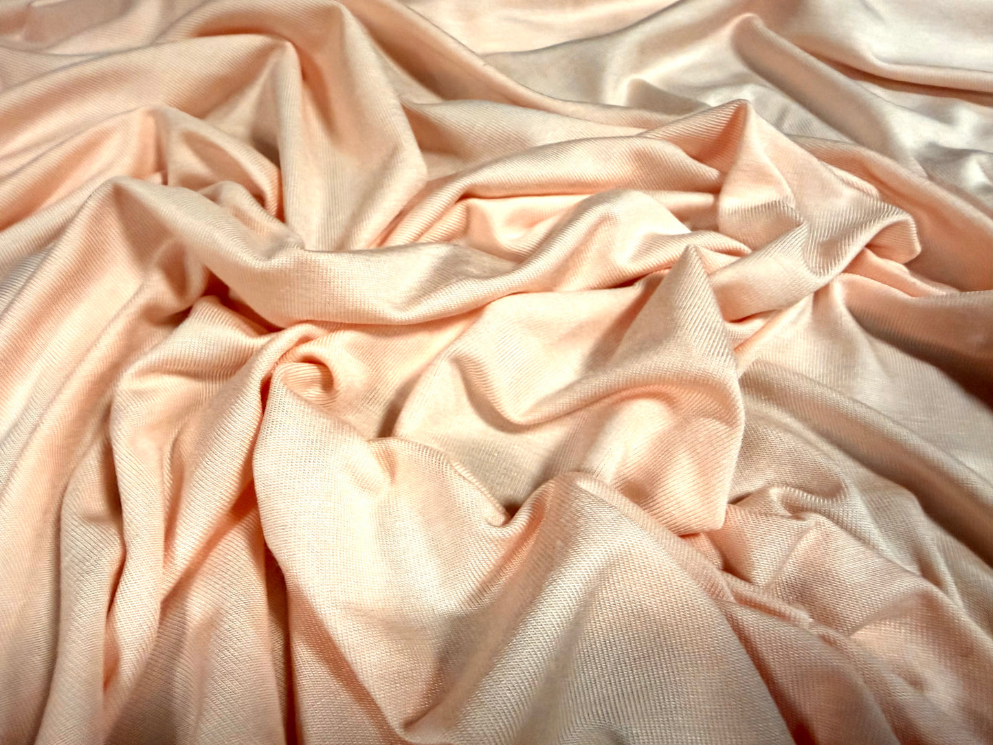 Viscose spandex stretch single jersey fabric, per metre - plain - blush
