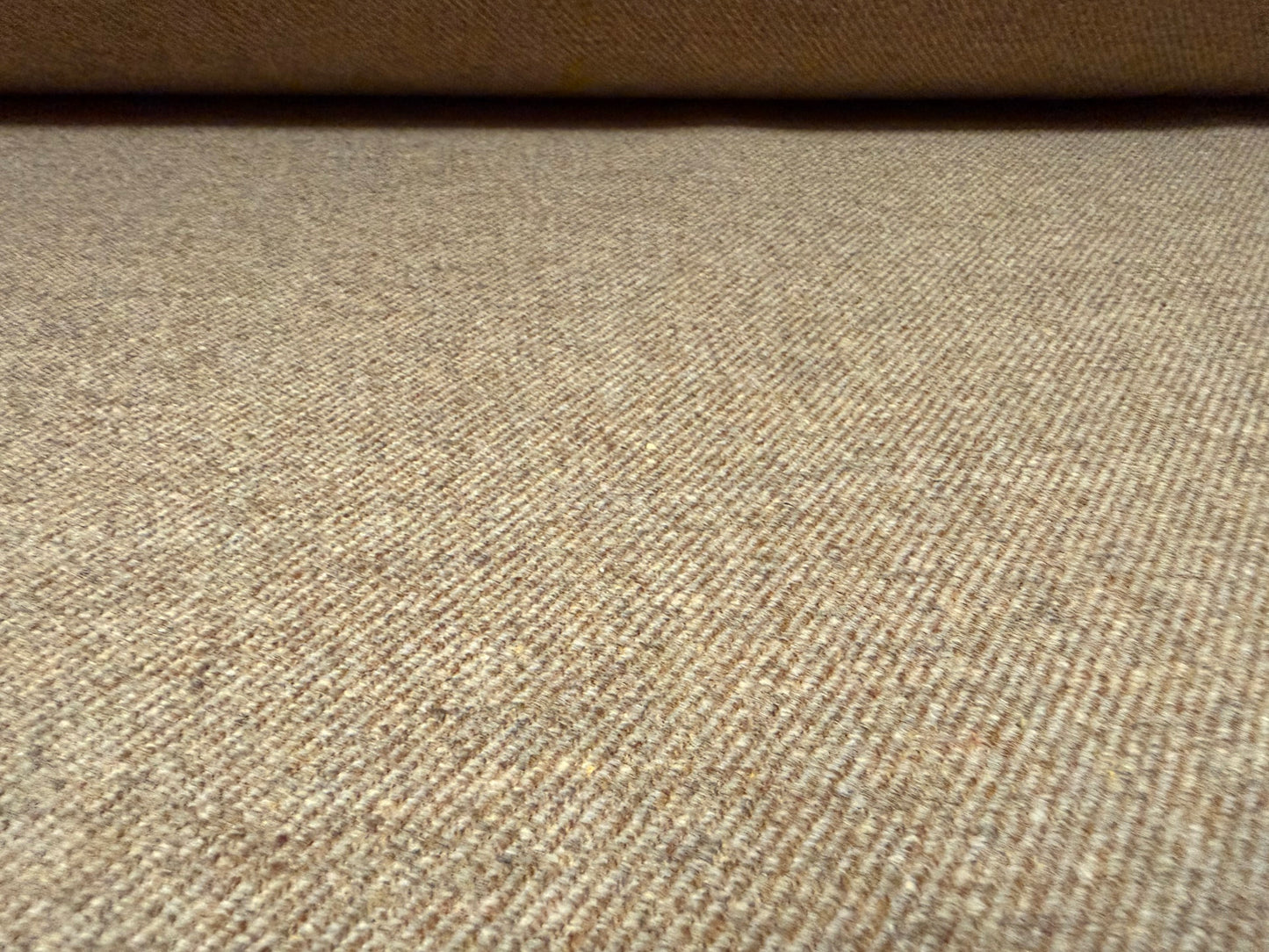Wool flannel coat jacket fabric, per metre - plain - brown stone