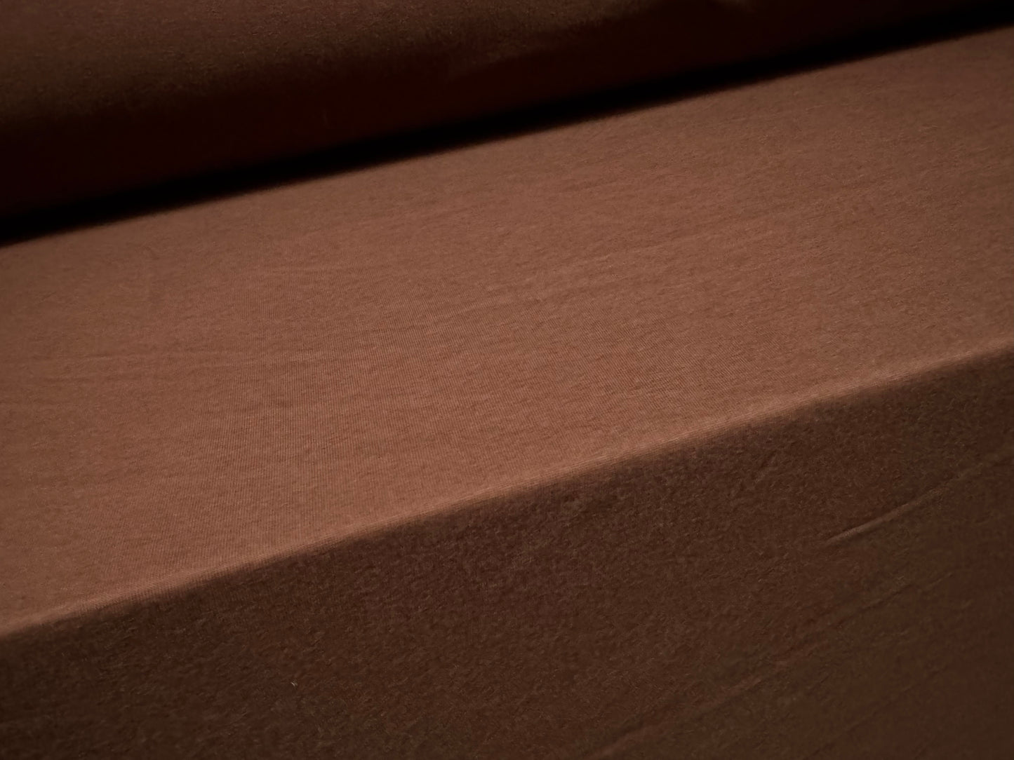 Cotton spandex stretch single jersey fabric, per metre - plain - chocolate brown