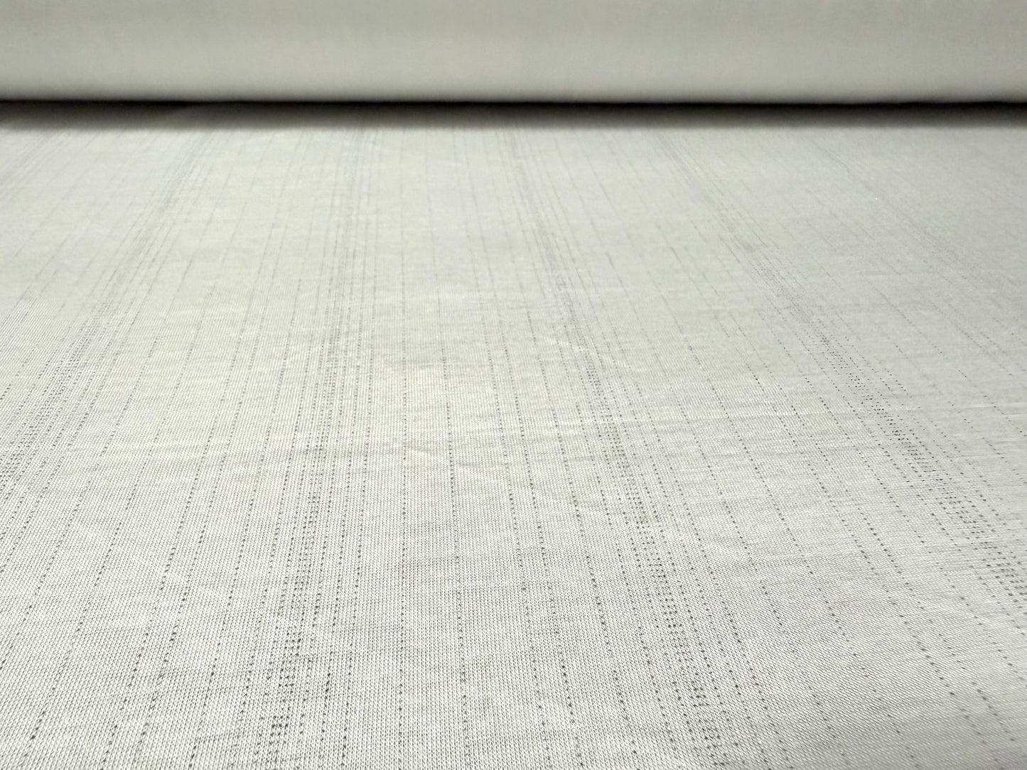 Metallic viscose single jersey fabric, per metre - pinstripes - white & silver