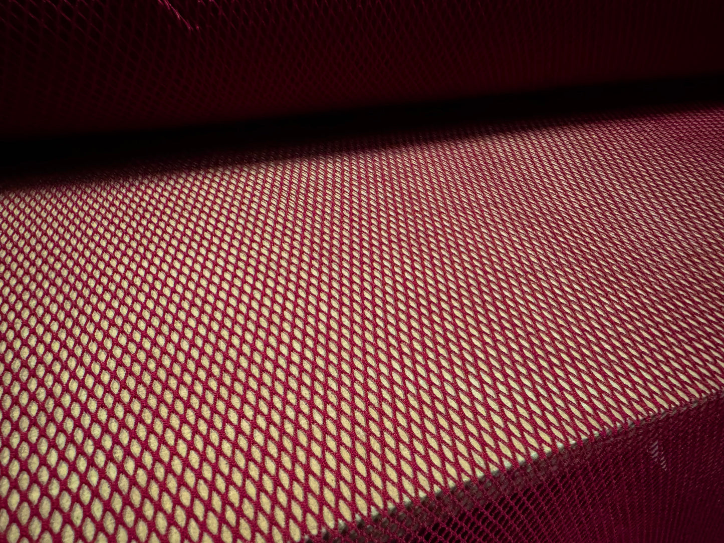 Stretch fishnet mesh jersey fabric, per metre - plain - wine