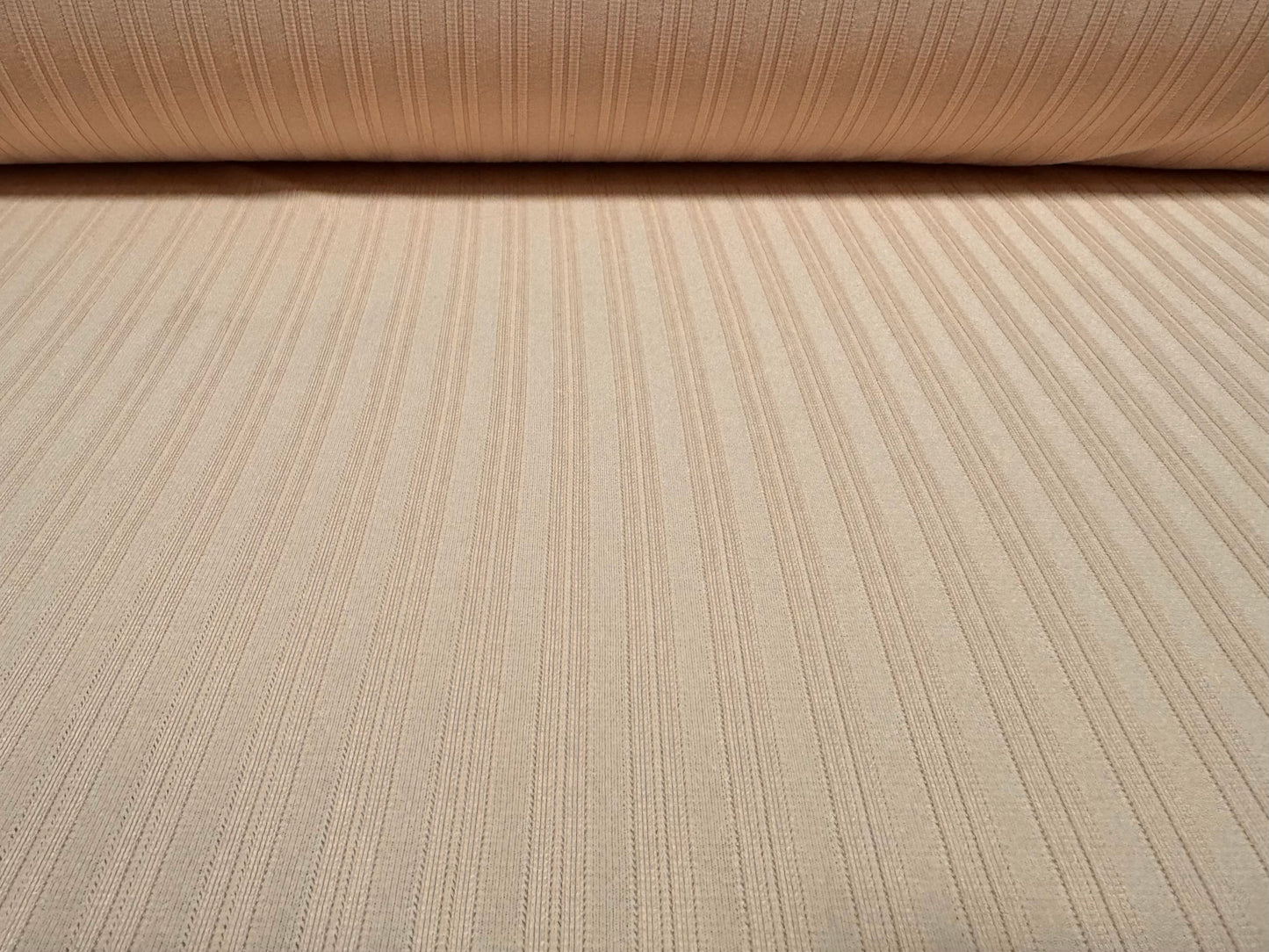 Variated stretch spandex ribbed jersey fabric, per metre - caucasian skin tone