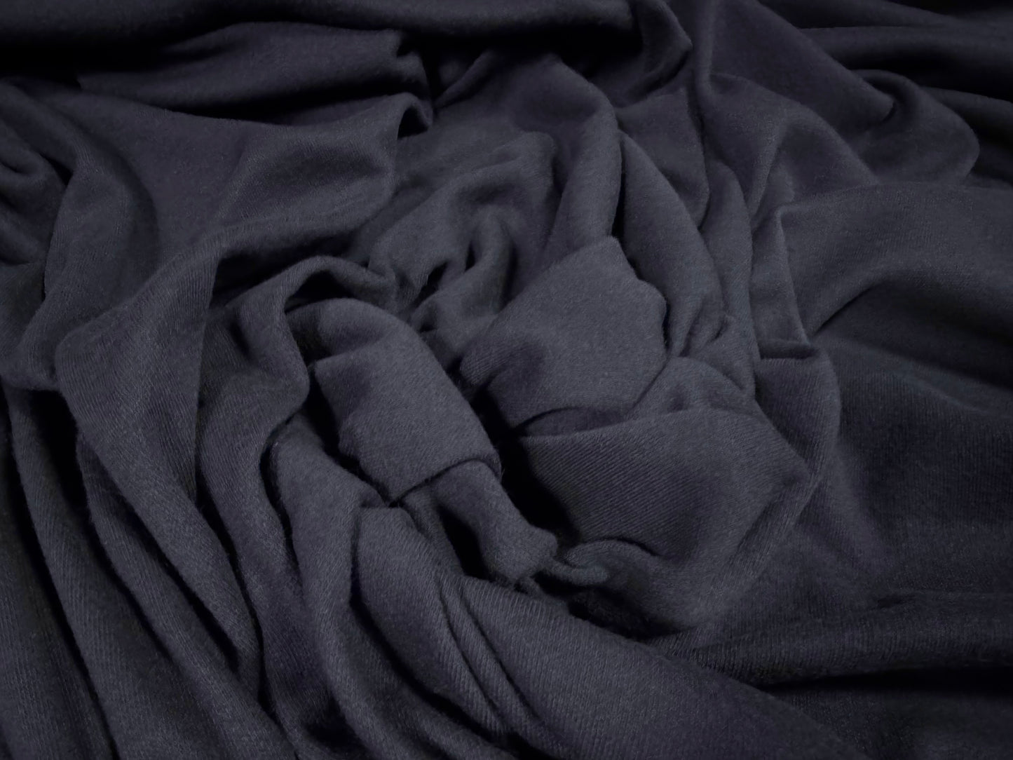 Cotton interlock soft jersey fabric, per metre - plain - navy blue
