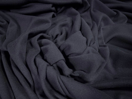 Cotton interlock soft jersey fabric, per metre - plain - navy blue