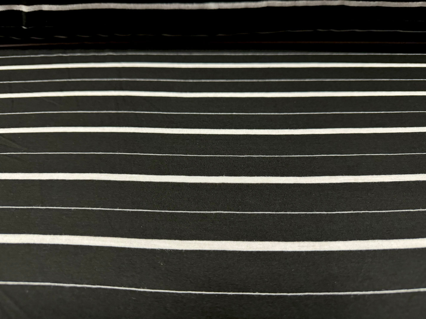 Viscose single jersey fabric, per metre - stripe - black & white