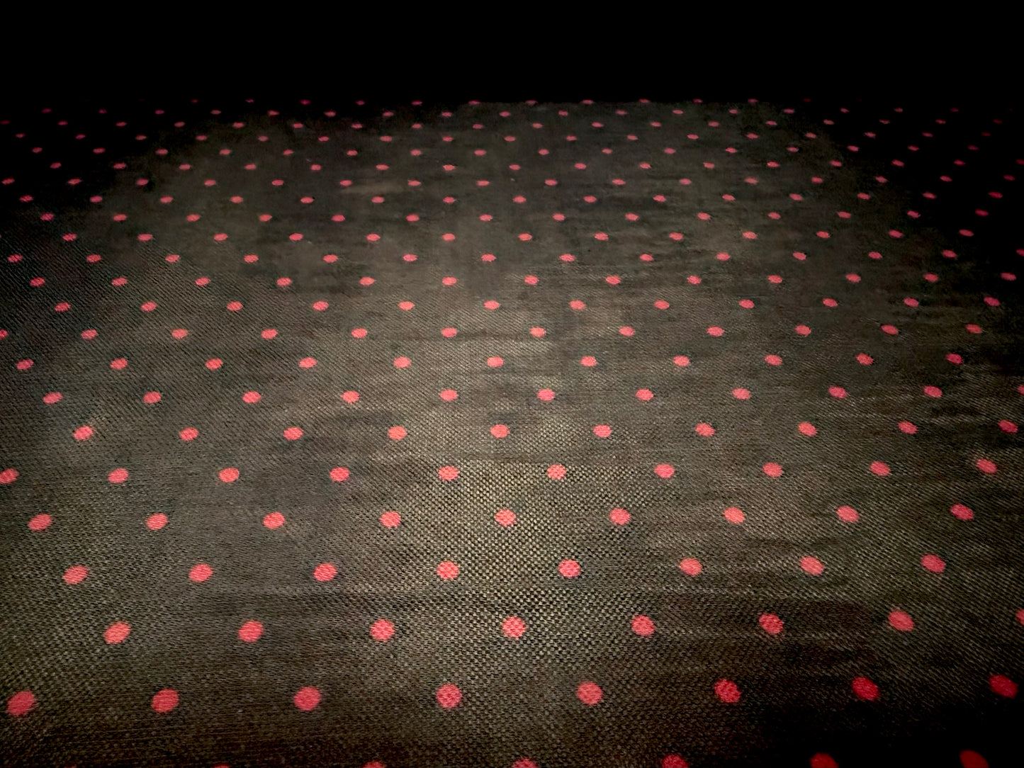 Power mesh net stretch spandex fabric, per metre - spot print - black & red