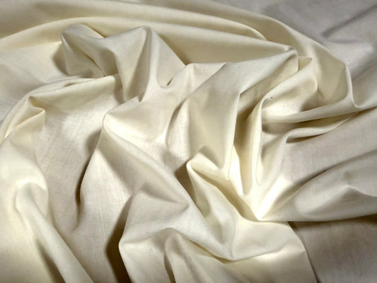 Polycotton weave shirt dress fabric, per metre - plain - cream