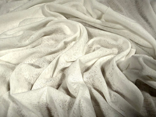 Thick & thin stretch spandex single jersey fashion fabric, per metre - plain - ivory