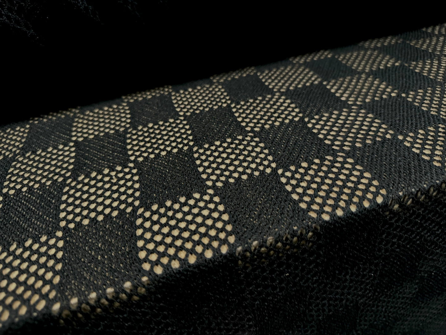 Stretch spandex fishnet jersey fabric, per metre - checkerboard - black