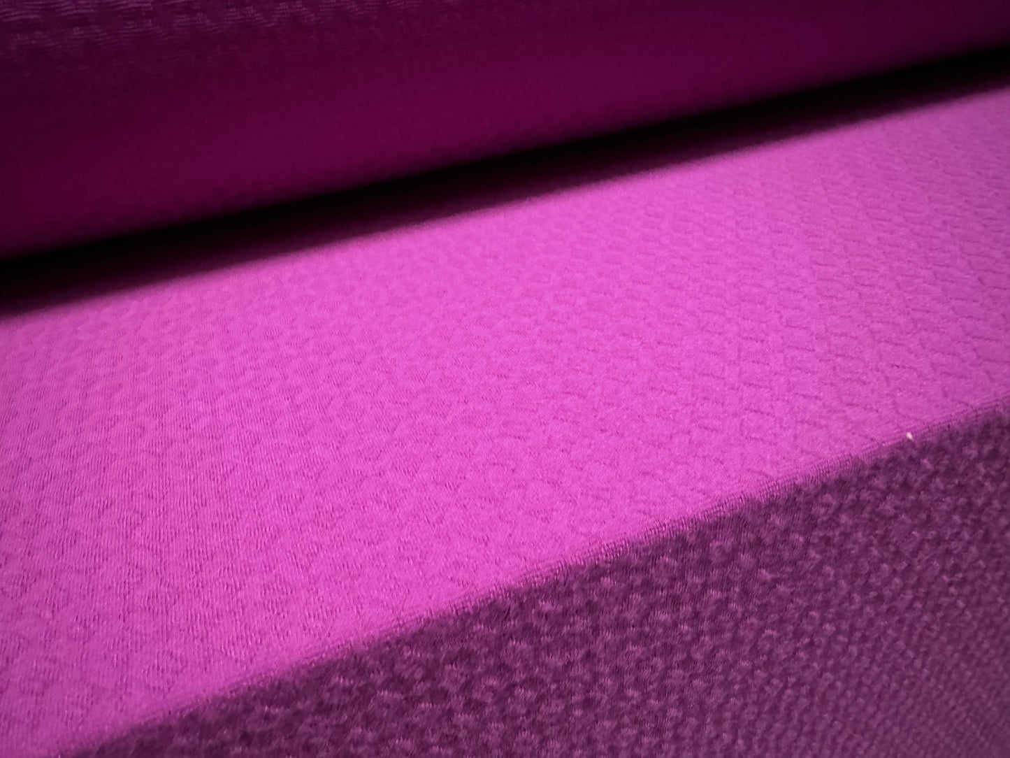 Stretch double jersey fashion fabric, per metre - diamond motif jacquard - magenta