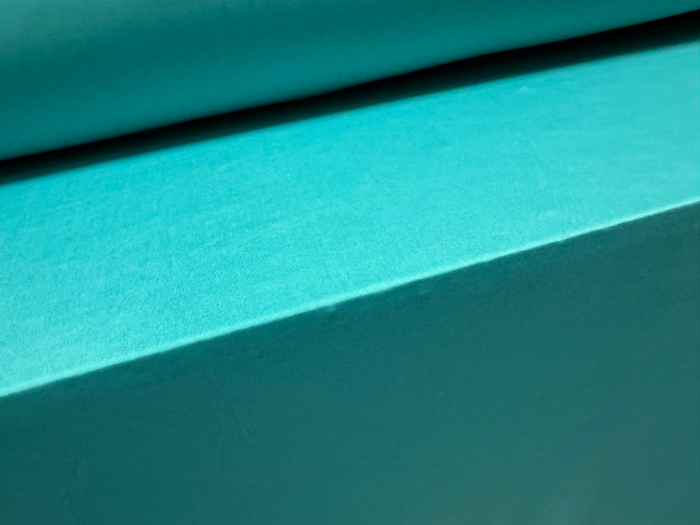 Soft touch spandex stretch jersey dress fabric, per metre - plain - turquoise blue