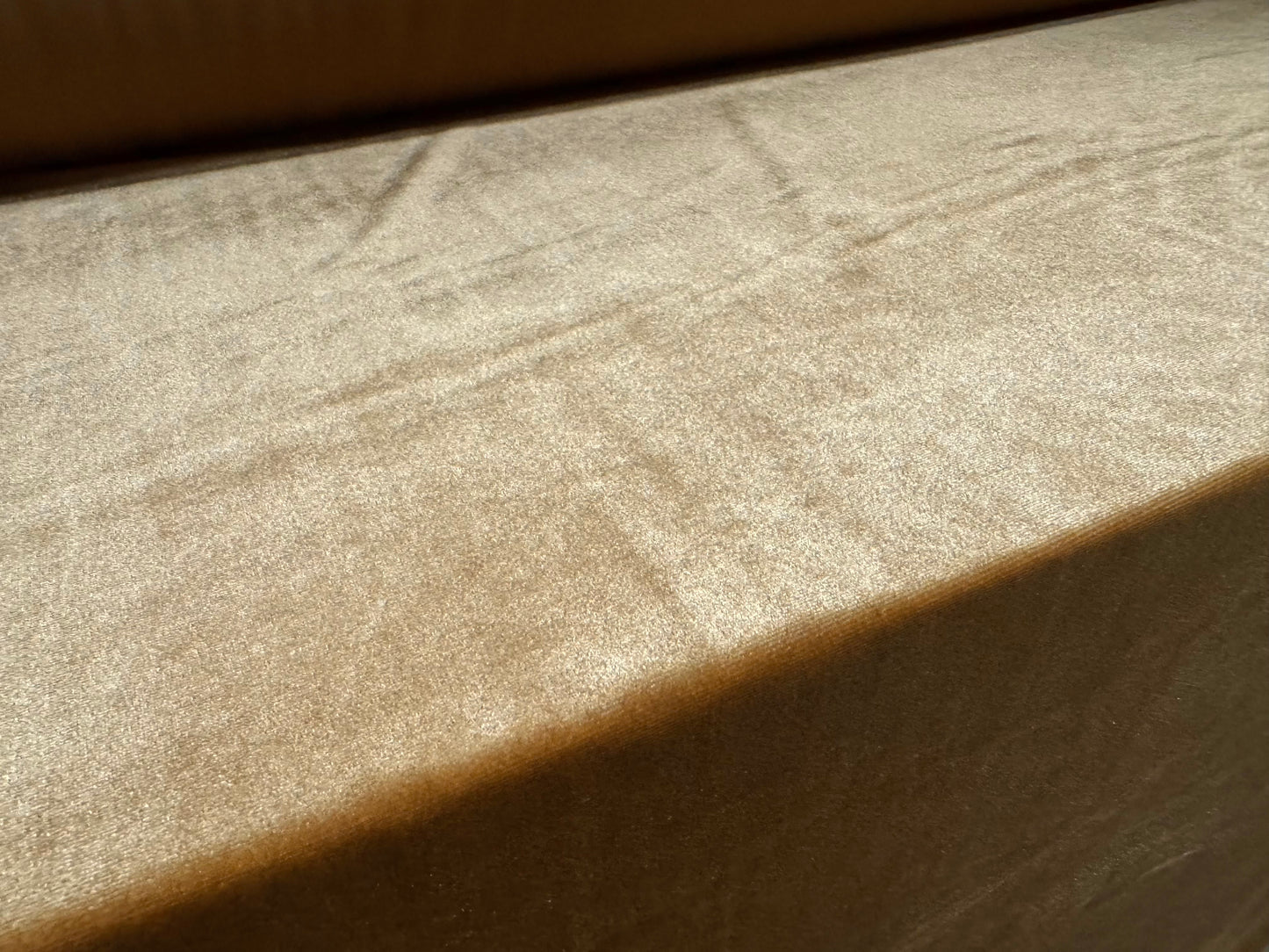 Spandex velvet stretch dress fabric, per metre - plain - light brown