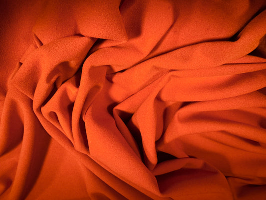 Scuba crepe stretch spandex double jersey fabric, per metre - plain - burnt orange