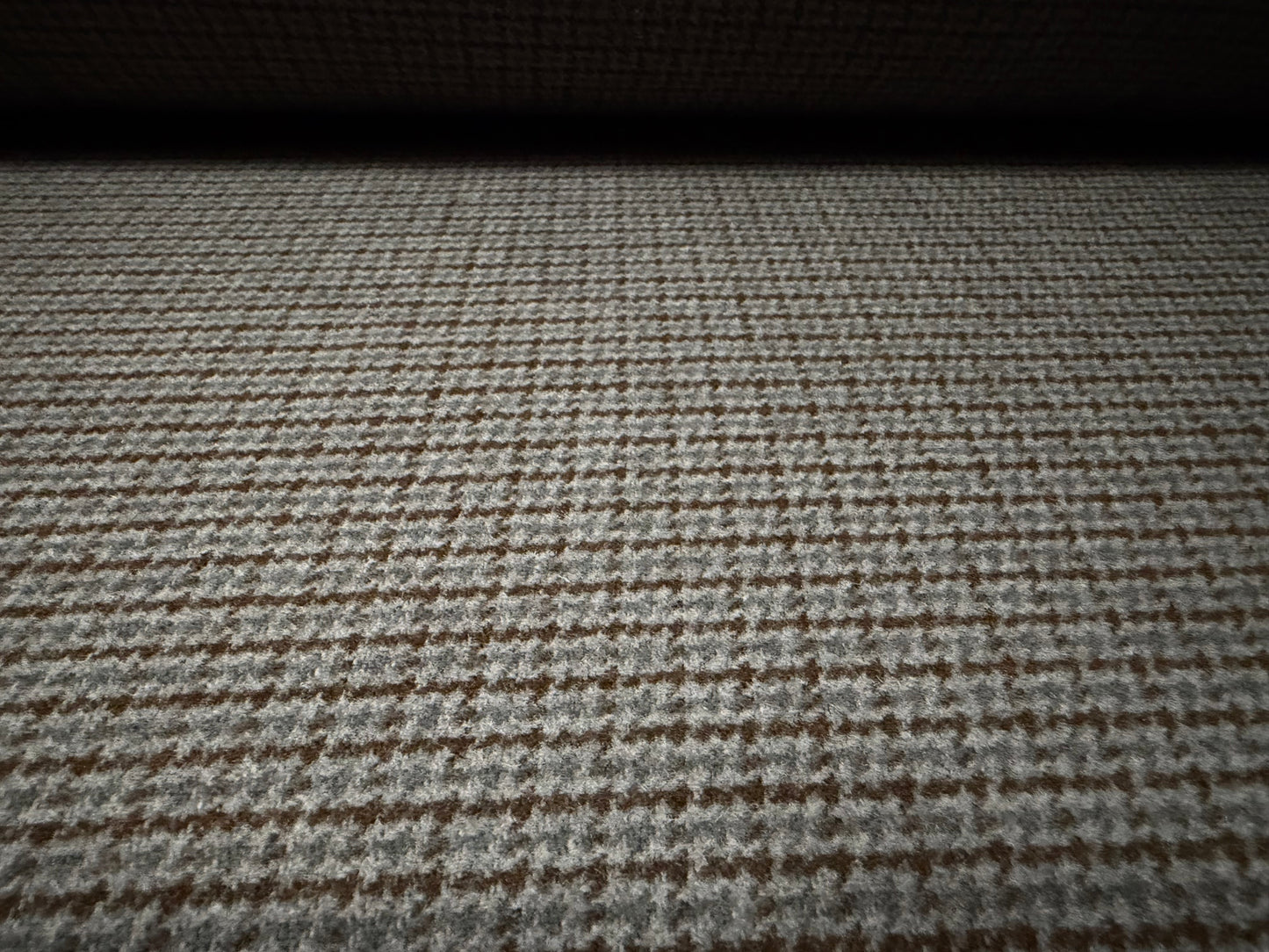 Wool flannel coat jacket fabric, per metre - Country Check - grey & brown