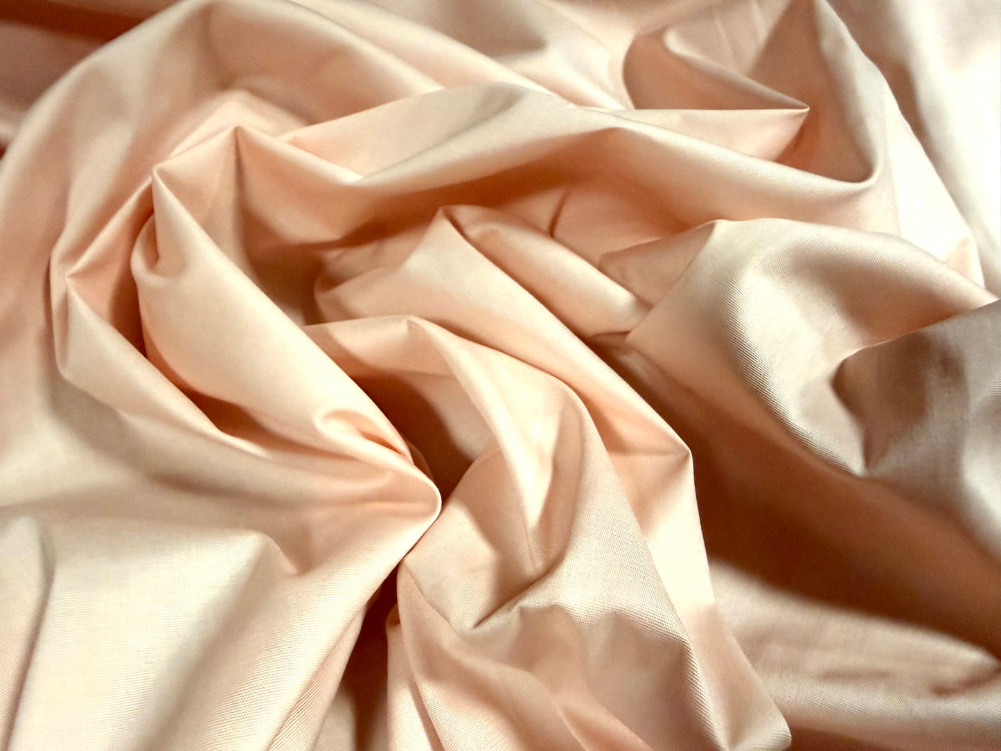 Stretch cotton poplin woven blouse shirt dress fabric, per metre - plain - pale pink