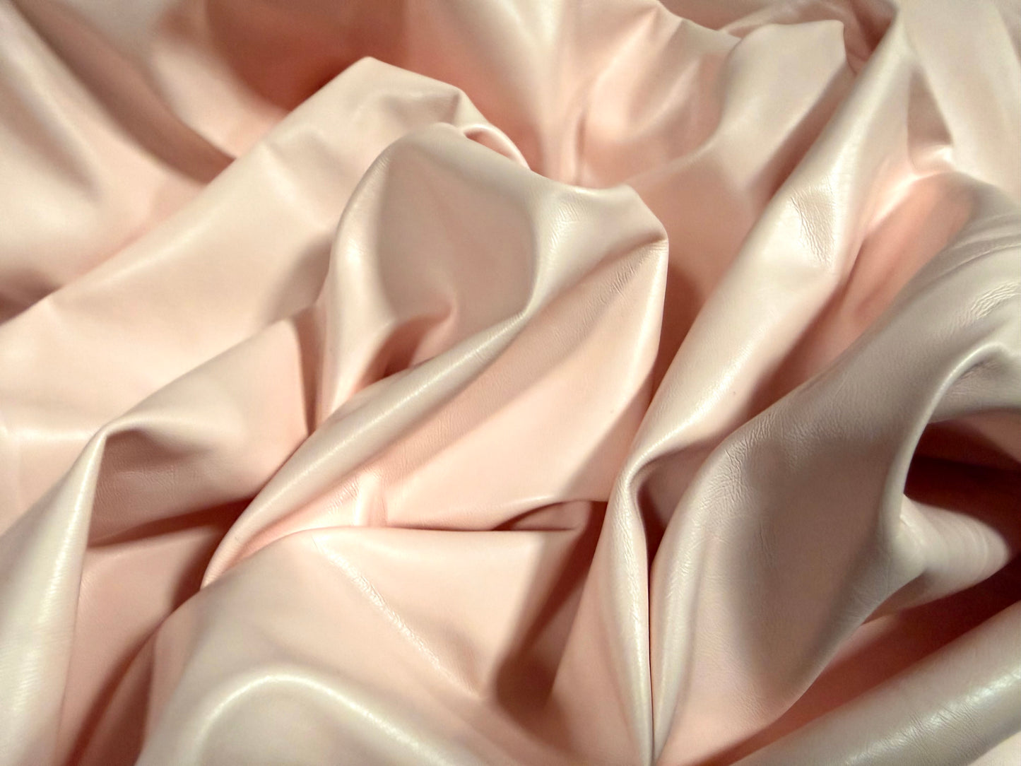 Faux leather pvc coated double jersey fabric, per metre - plain - light pink